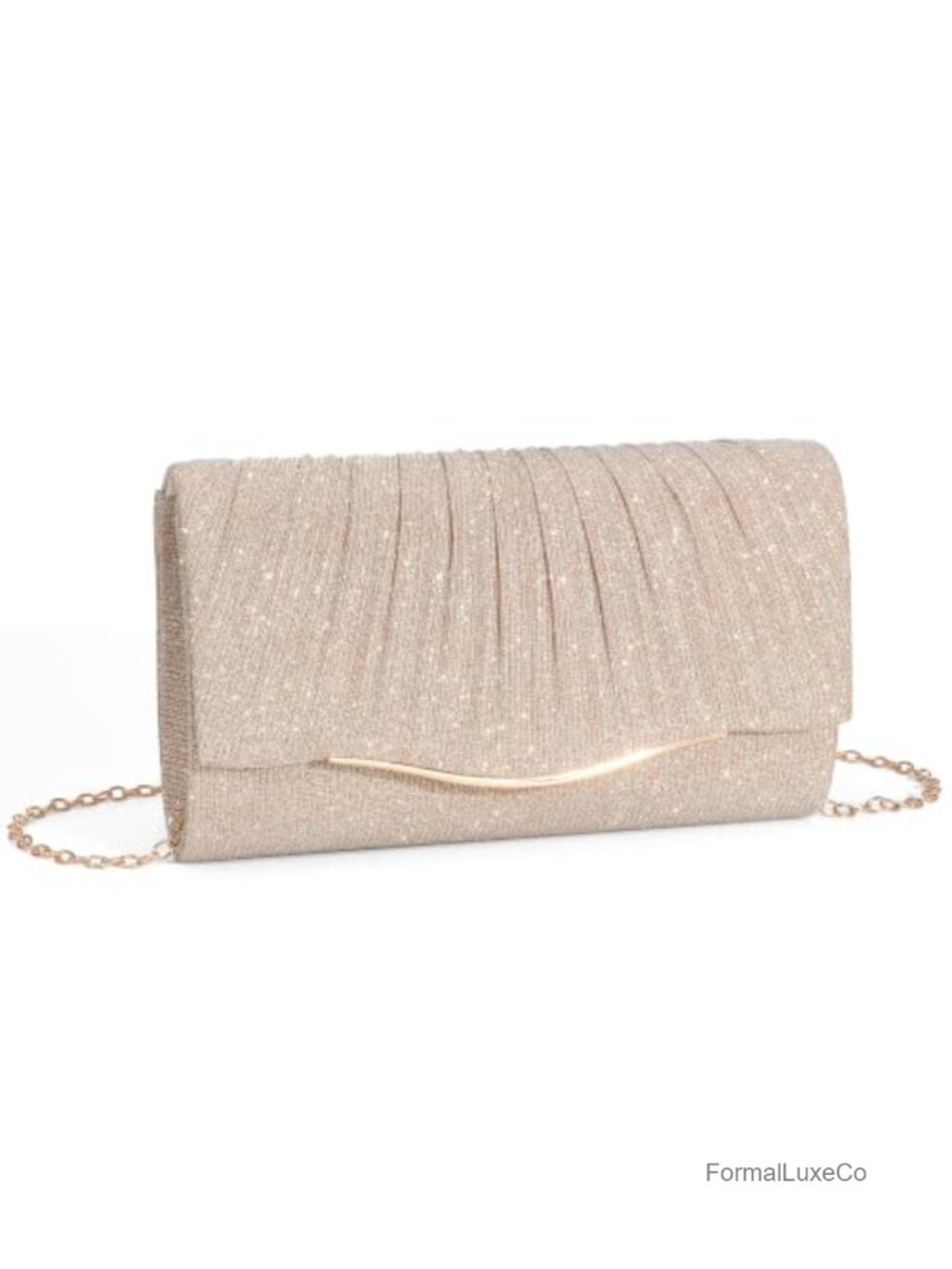 Satin Evening Clutch with Rhinestone Accents Detachable Chain Handbag